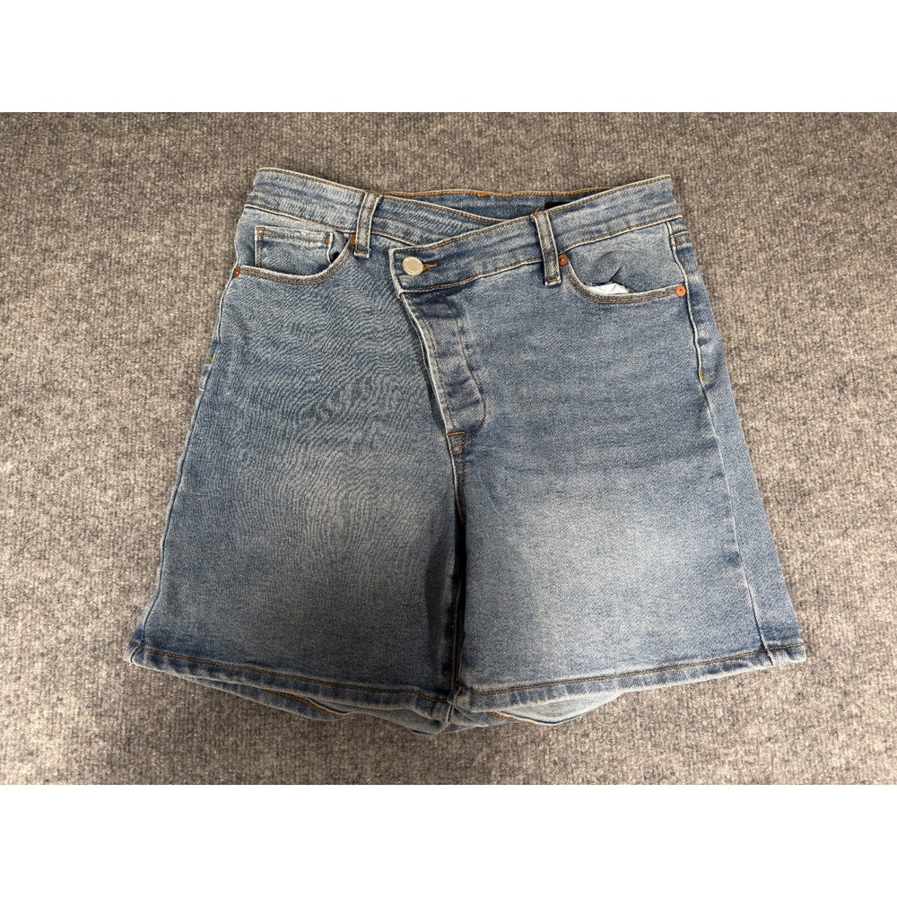Blank NYC Jean Shorts Womens 29 Blue Denim Stretch Regular Streetwear Button Fly